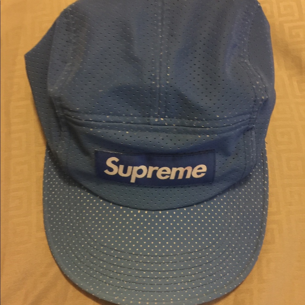 Holographic Blue Supreme hat